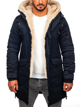 Bolf Herren Winterjacke Parka Dunkelblau  22M50