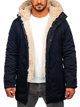 Bolf Herren Winterjacke Parka Dunkelblau  22M52