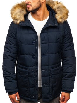 Bolf Herren Winterjacke Parka Dunkelblau  JK361