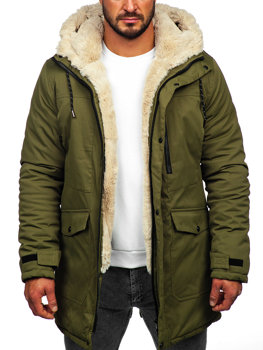 Bolf Herren Winterjacke Parka Khaki  22M37