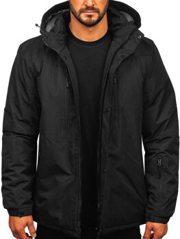 Bolf Herren Winterjacke Parka Schwarz  22M320