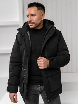 Bolf Herren Winterjacke Parka Schwarz  22M323A1