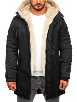 Bolf Herren Winterjacke Parka Schwarz  22M38