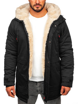 Bolf Herren Winterjacke Parka Schwarz  22M51