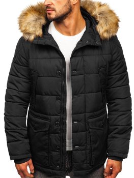 Bolf Herren Winterjacke Parka Schwarz  JK361