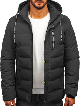 Bolf Herren Winterjacke Schwarzgrau  5M3136