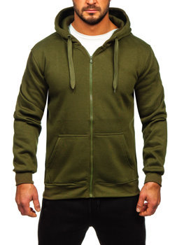 Bolf Herren Zweiteiler Trainingsanzug mit Kapuzenpullover Olivengrün  D004