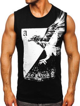 Bolf Tank Top mit Motiv Schwarz  14821