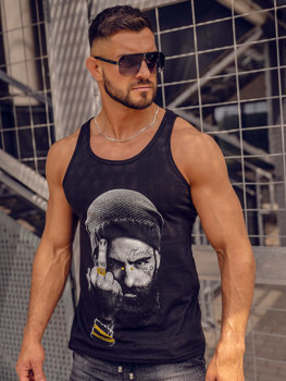 Bolf Tank Top mit Motiv Schwarz 14842A