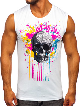 Bolf Tank Top mit Motiv Weiß  14805