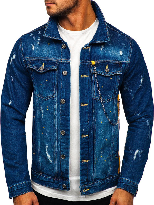 Herren Jeansjacke Dunkelblau Bolf 3-4