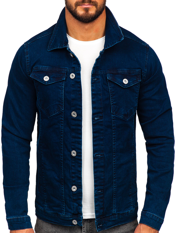 Herren Jeansjacke Dunkelblau Bolf 200