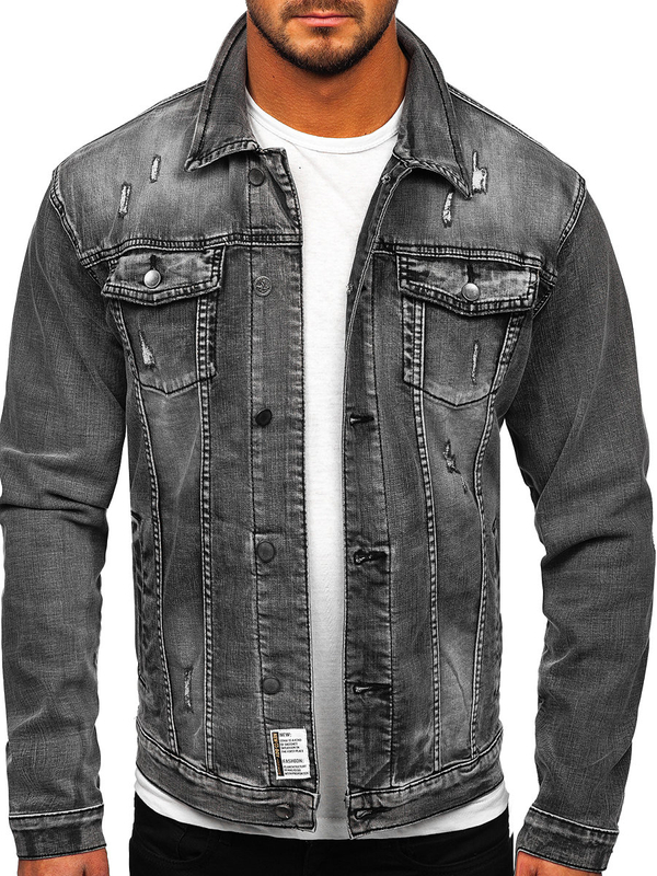 Herren Jeansjacke Grau Bolf MJ500G