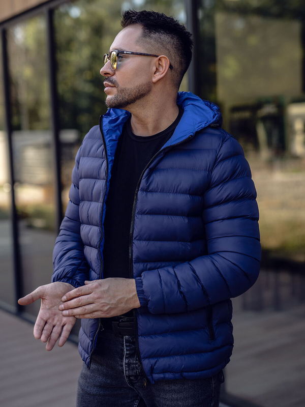Herren Gepolsterte Übergangsjacke Sportjacke Dunkelblau Bolf JP1101