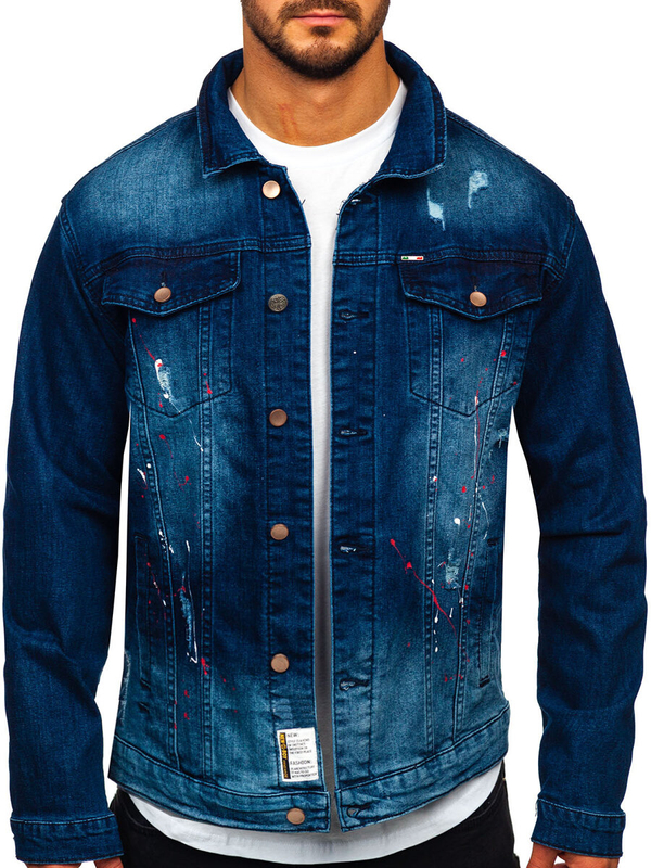 Herren Jeansjacke Dunkelblau Bolf MJ542BS